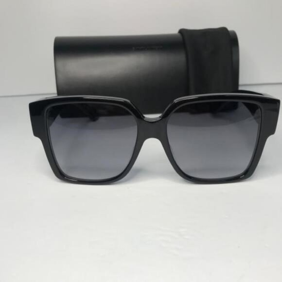 New Authentic SAINT LAURENT Acetate Flat Top Sunglasses SL M9 002 Black - Picture 7 of 9
